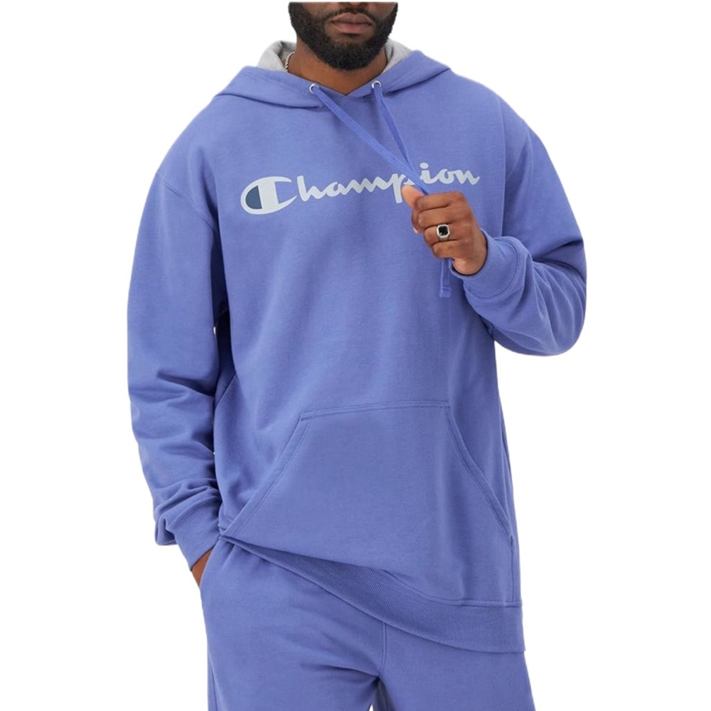 Champion Men's Powerblend Script Logo Fleece Hoodie - Extra Large